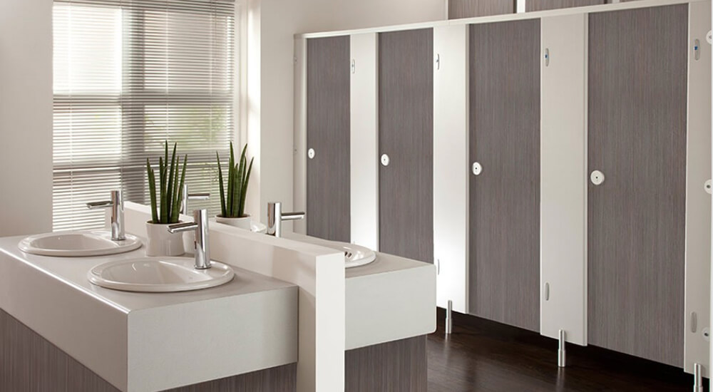 Modern toilet cubicle